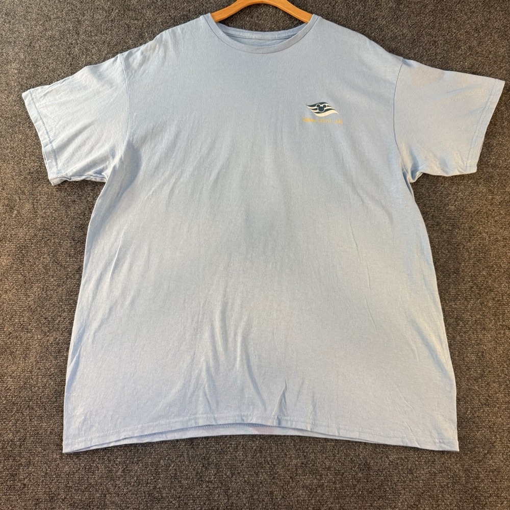 Disney Cruise Line T Shirt XL Blue Graphic Mickey Ship Cruise Vacation Tee
